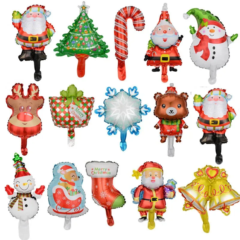 

50pcs/set Mini Size Happy Christmas Day Foil Balloons Snowman Santa Claus Christmas Tree Decoration Party Supplies Globos