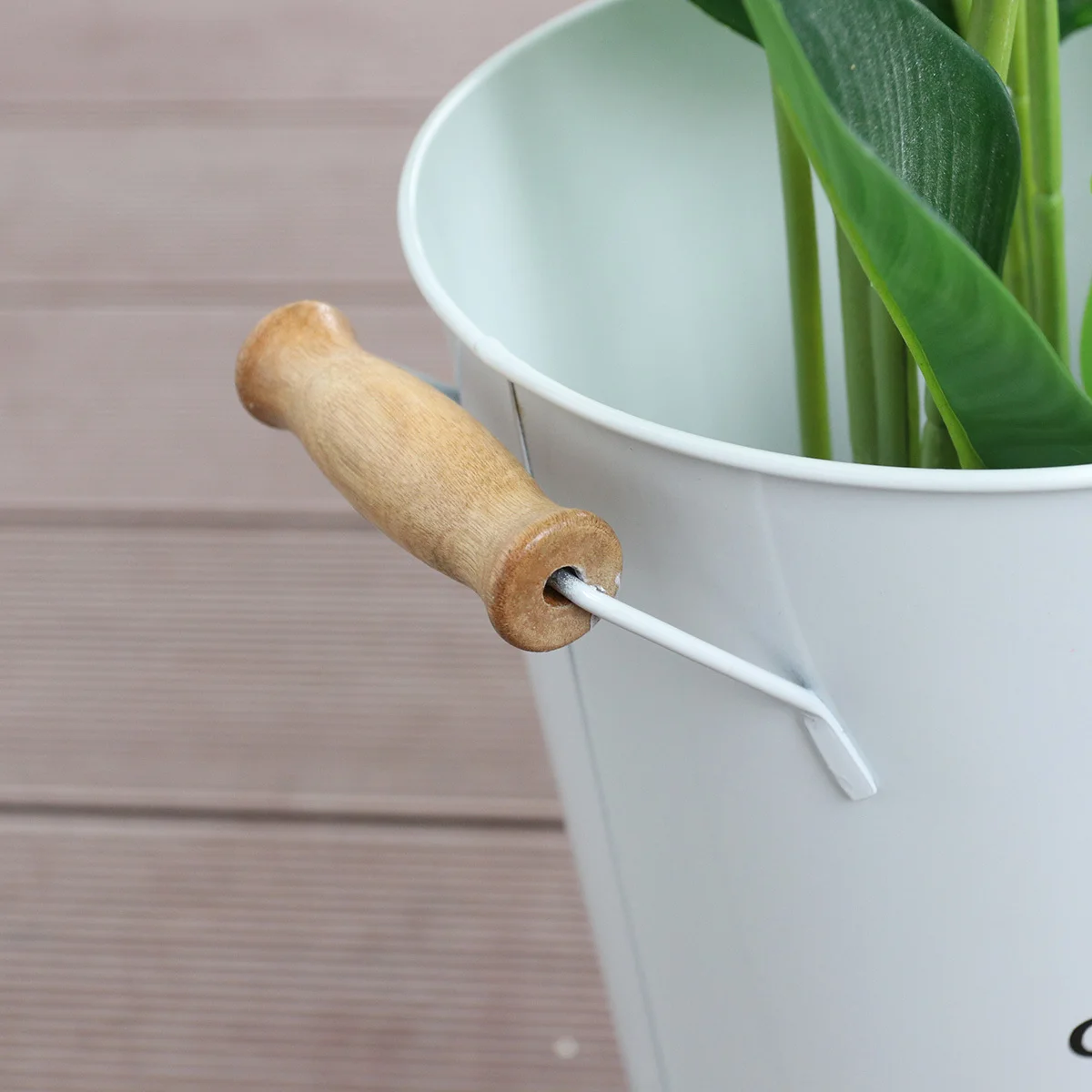 

Wrought Iron Flower Vase White Desktop Floor-Standing Plant Pot For Succulents Cactus Aloe Vera African Violets Home