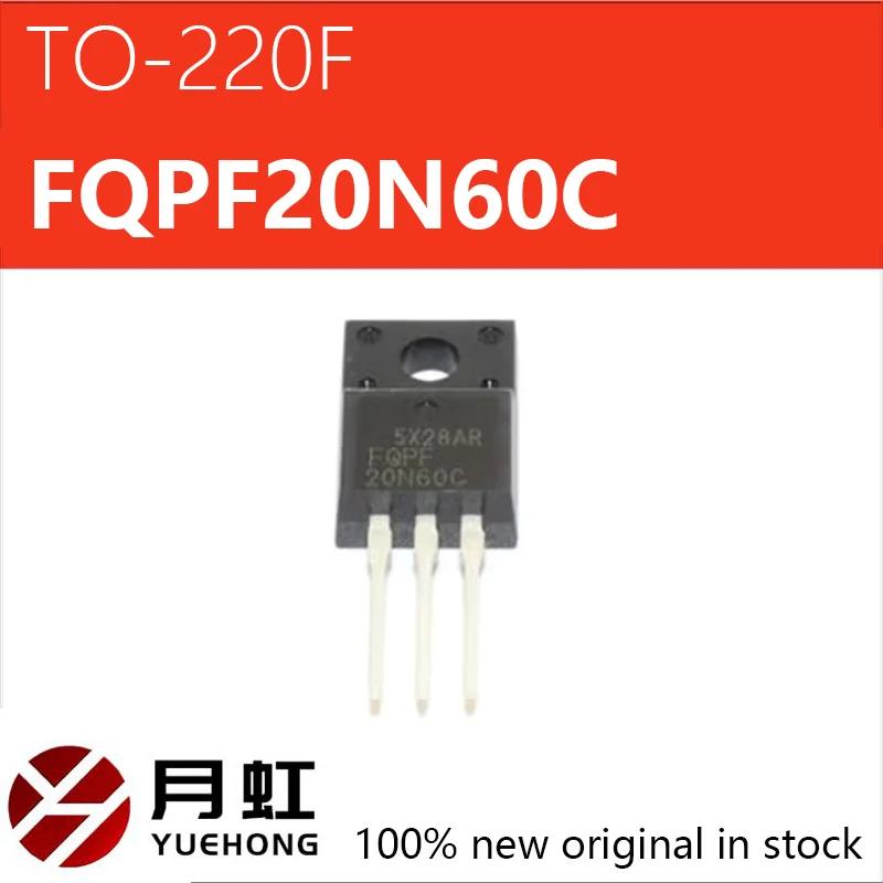 

10pcs New FQPF20N60C 20N60C 20A 600V direct insertion plastic sealed TO-220F MOSFET