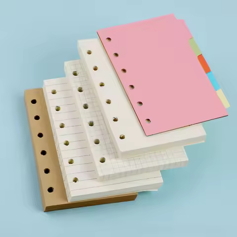 A7 6Holes Loose Leaf Notebook Refill Spiral Binder Inner Page Weekly Monthly To Do Line Dot Grid Inside Paper Stationery