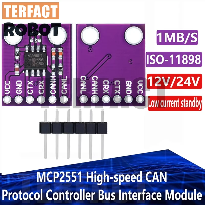 TERFACT ROBOT MCP2551 High-speed CAN Protocol Controller Bus Interface Module ForArduino