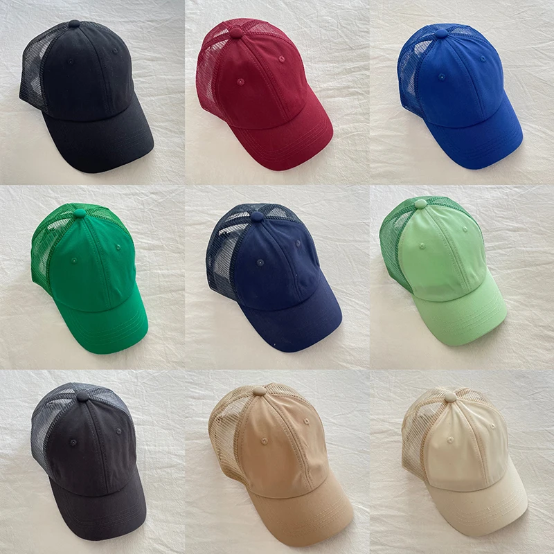 Summer Kids Baseball Cap Casual Solid Children Caps Sun Hat Boys Girls Outdoor Accessories 2-8Y