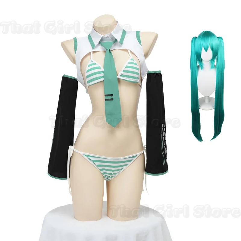 Game Mikkuku Cosplay Formel-1-Anzug Perücke Cosplay Damen Mädchen Sexy BH Unterwäsche Umhang Anzug Schnee Weihnachten Halloween Rollenspiel Bikini-Set