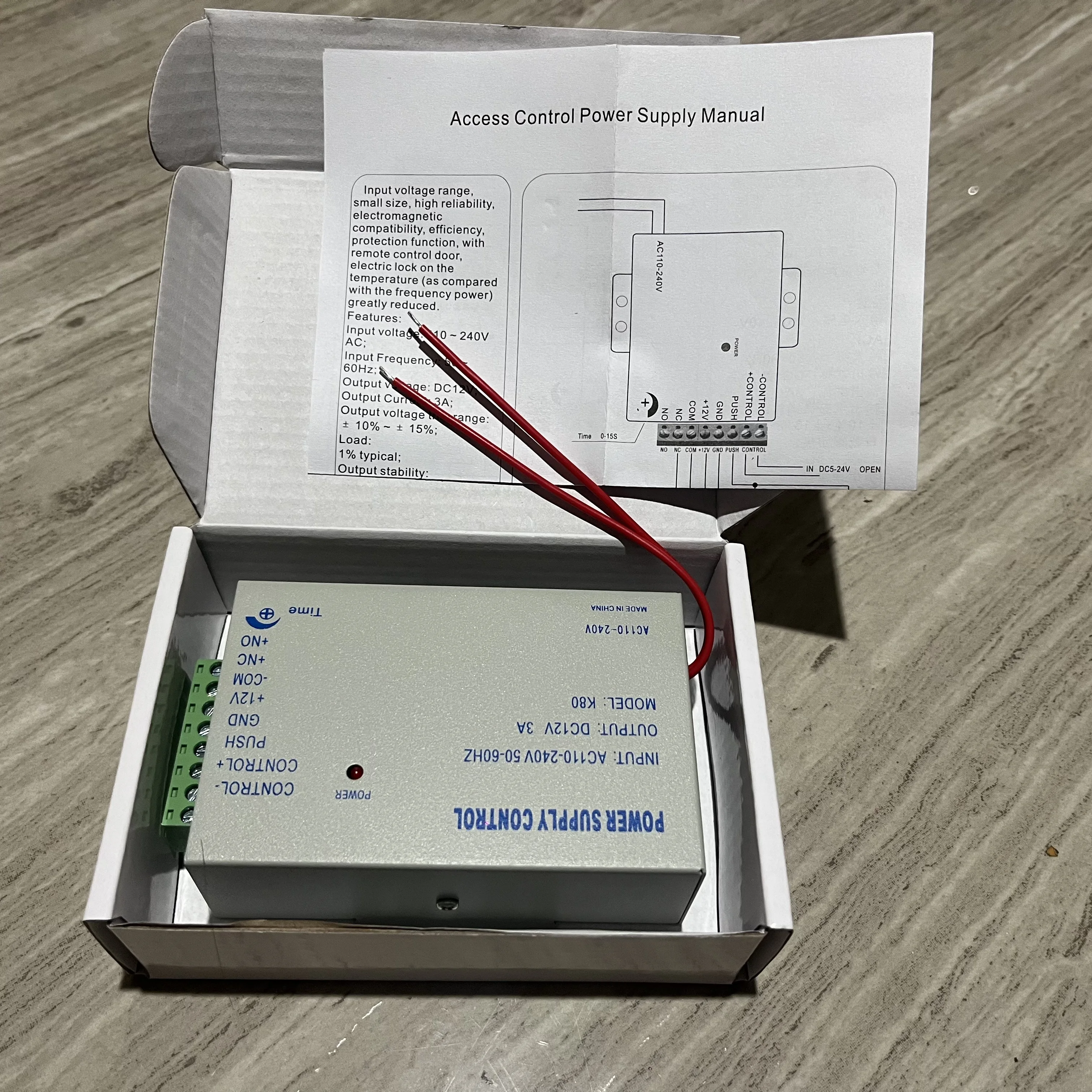 Access control power supply AC 110-220V DC 12V 3A For Video Door Phone Intercom Doorbell Electric Lock Magnetic lock NO/NC Lock
