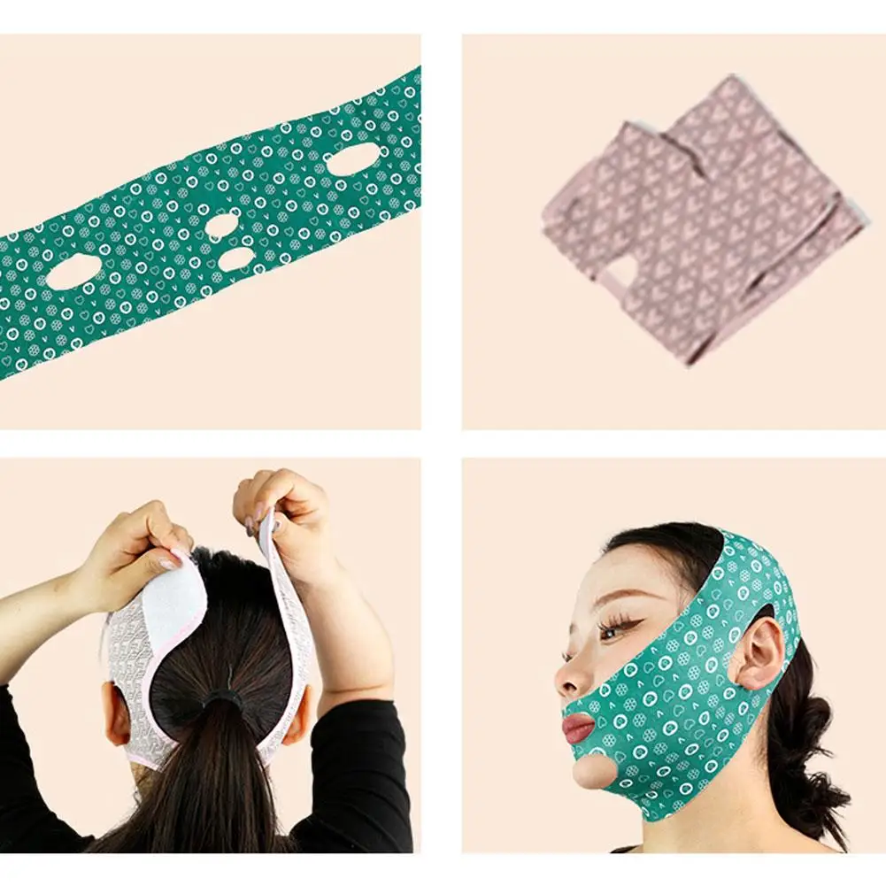 V-Face Lifting Bandage Face Sculpting Sleep Mask High Elastic Double Chin Removal Strap Bandage Face Lifting Law Pattern Mask