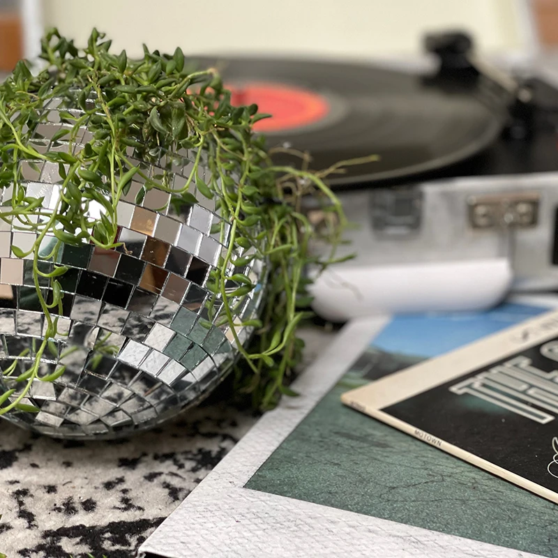 Bola Disco กระถางปลูกดอกไม้เชือกกระจกแขวนตะกร้าแขวนดอกไม้หม้อสำหรับในร่มพืช Bohemian สไตล์ Garden Decor แจกัน