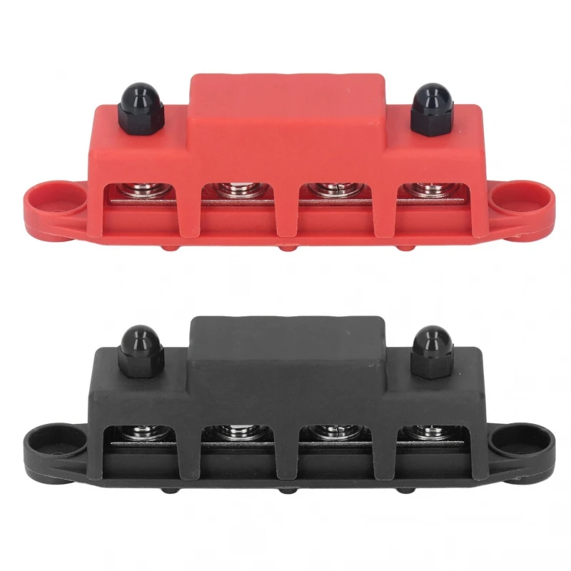 2 Stuks Stroomverdeling Blok Bus Bar 48V 250A M8 Schroef 4 Terminal Stroomverdeling Blok Auto Boot accessoires - afbeelding 2