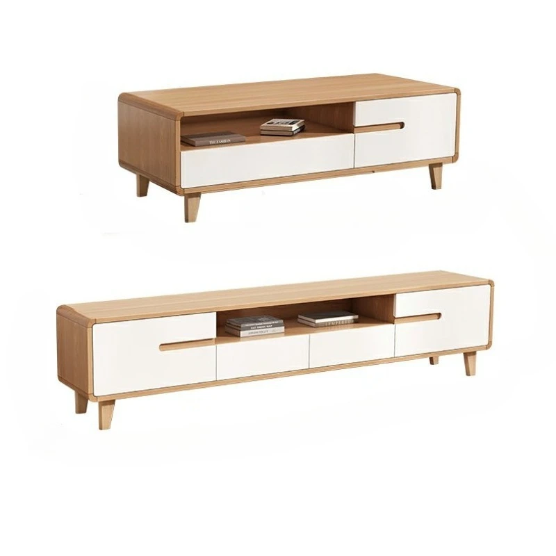 تخزين بسيط حامل تلفاز مقابض أدراج رف الشمال خزانة حامل تلفاز تصميم أبيض Muebles De Television ملحقات المنزل