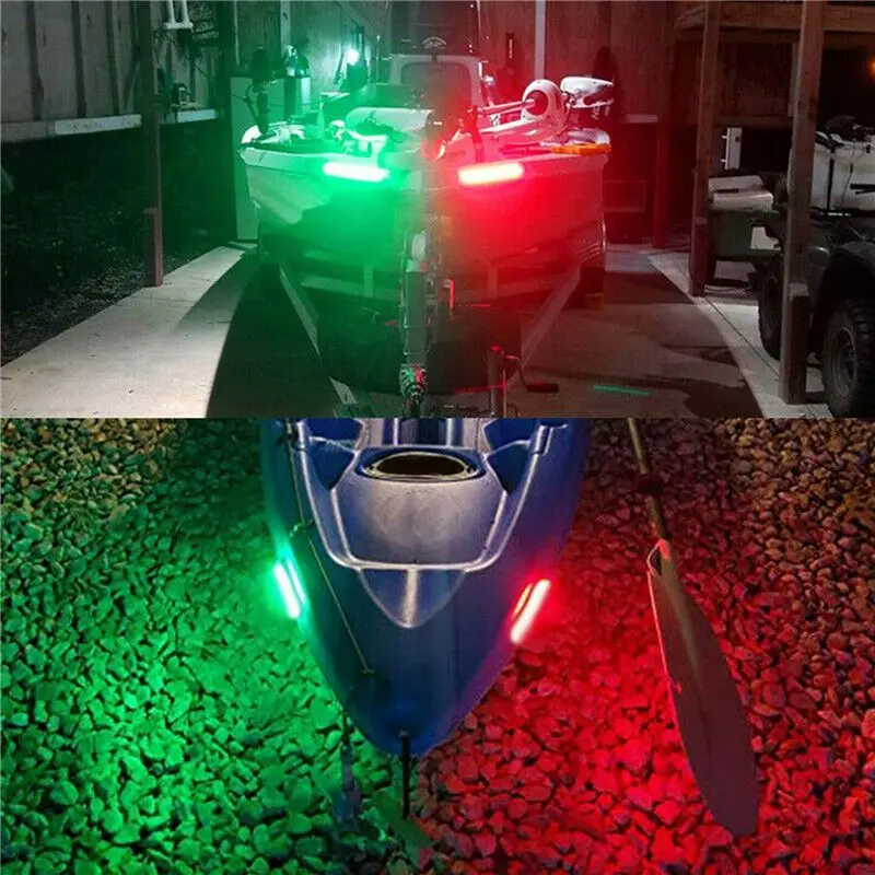 M93K-16Pcs Red Green Boat Navigation LED Lights Stern Lights Boats Starboard Light 12V