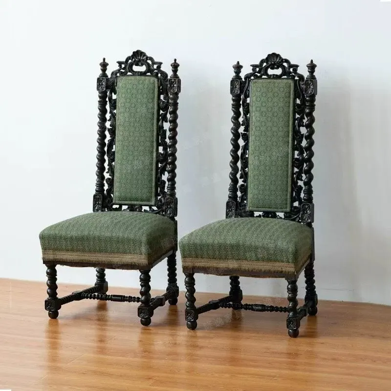 LMM retro American chair engraved old soft bag studio photography backrest dining chair