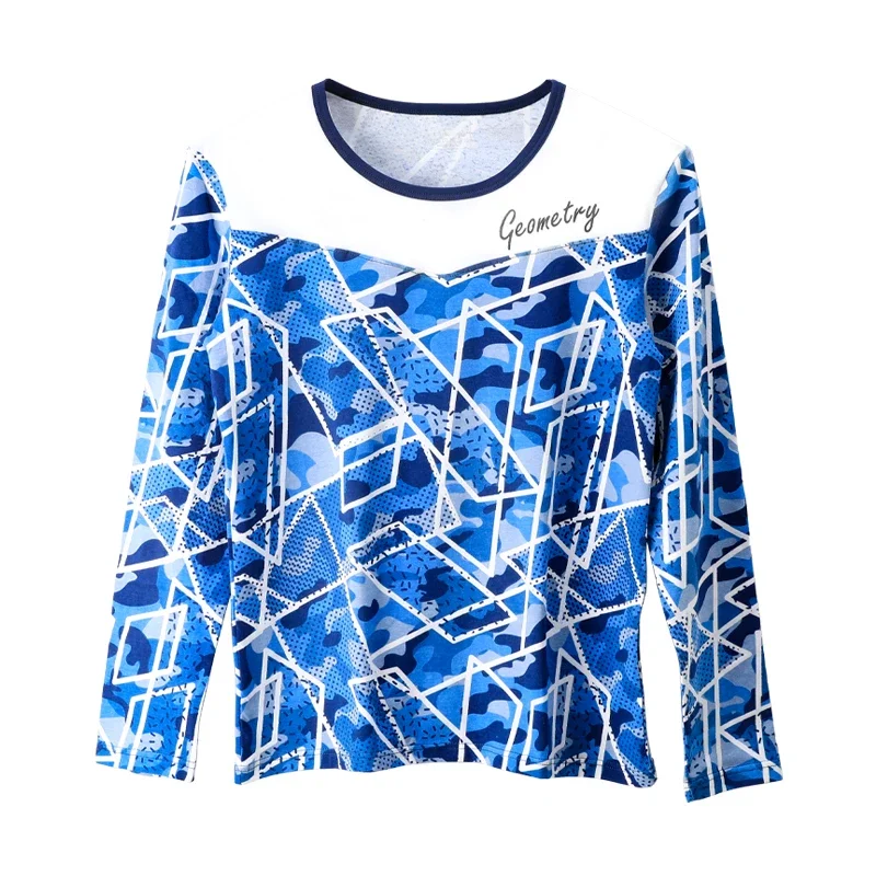 Men's cotton spring and autumn winter single thin autumn coat warm shirt round neck basic underwear base shirt upper body