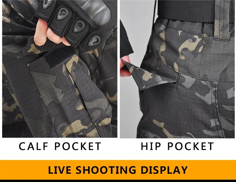 Herren Taktische Uniform Camo Multicam Soldaten-Scharfschützen-Jagdbekleidung Trainingsanzug Kampfhemden Cargohosen Kletter-Sets CS Herren – Detail 17