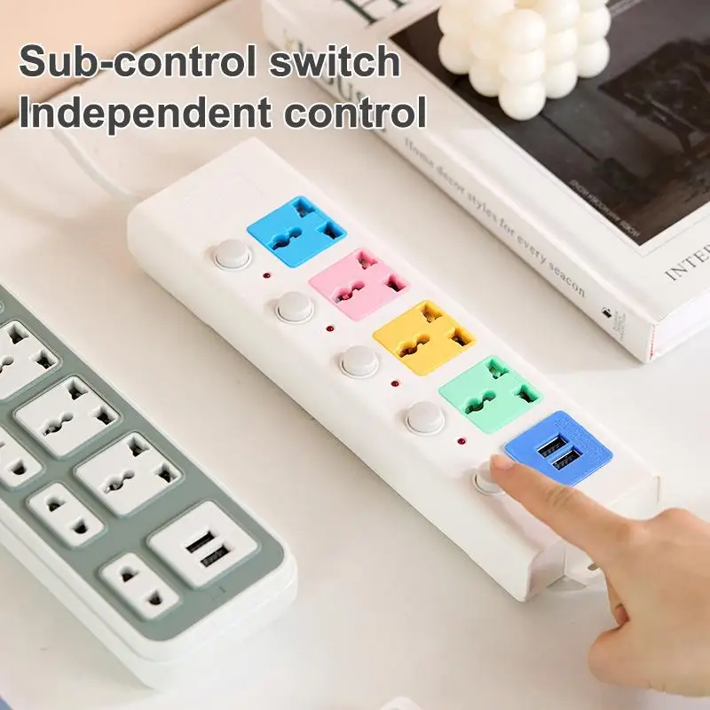 ~Multi-functional Socket Durable 2/3/5/6/8M USB Charger With USB Power Strip Switch Extension Electrical Home