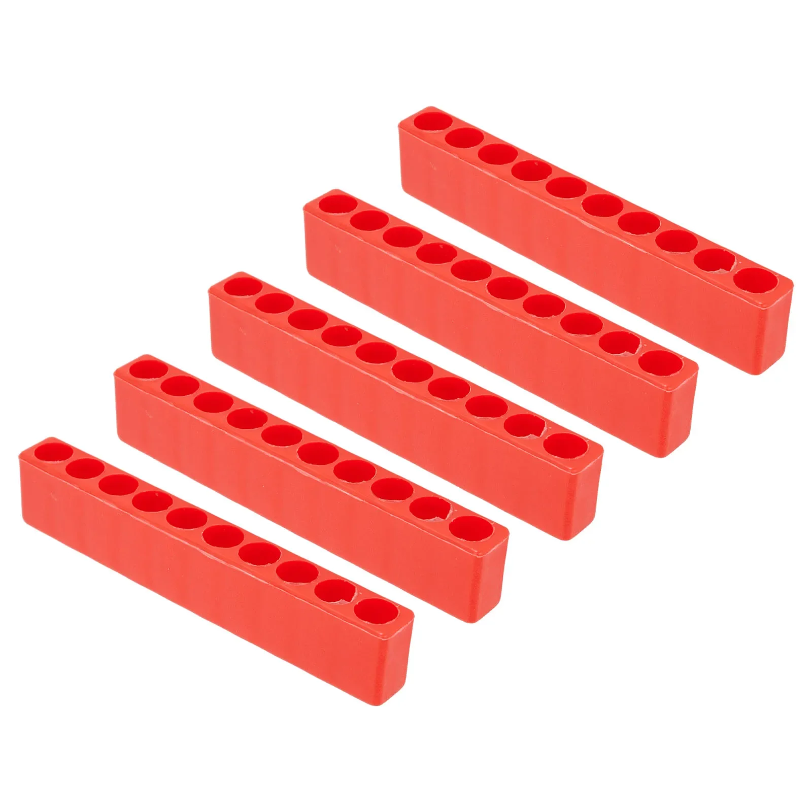 5PCS Plastic Bit Holder 10 Hole 1/4 Hex Shank Screwdriver Practical Red Screwdriver Storage Tool Box Case Tool Parts