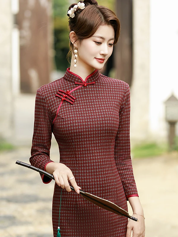 

New Chinese Sle Ele Simple National Sle Skirt Daily Wear High End Retro anghai Dr Low Slit Midi Skirt