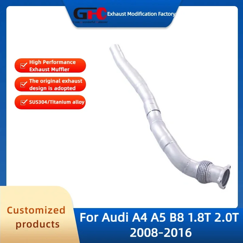 

GFC Exhaust Front Pipe for Audi A4 A5 B8 1.8T 2.0T 2008-2016 High-Performance 304 Stainless Steel Valve Exhaust System