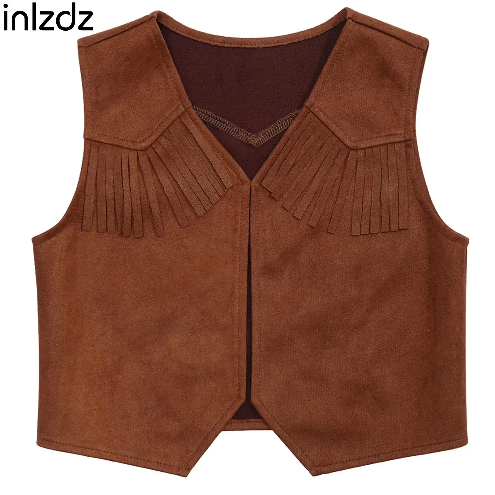 

Unisex Kids Boys Western Cowboy Costume Cowboy Vest Open Front Vest Halloween Carnival Party Fancy Dress Up