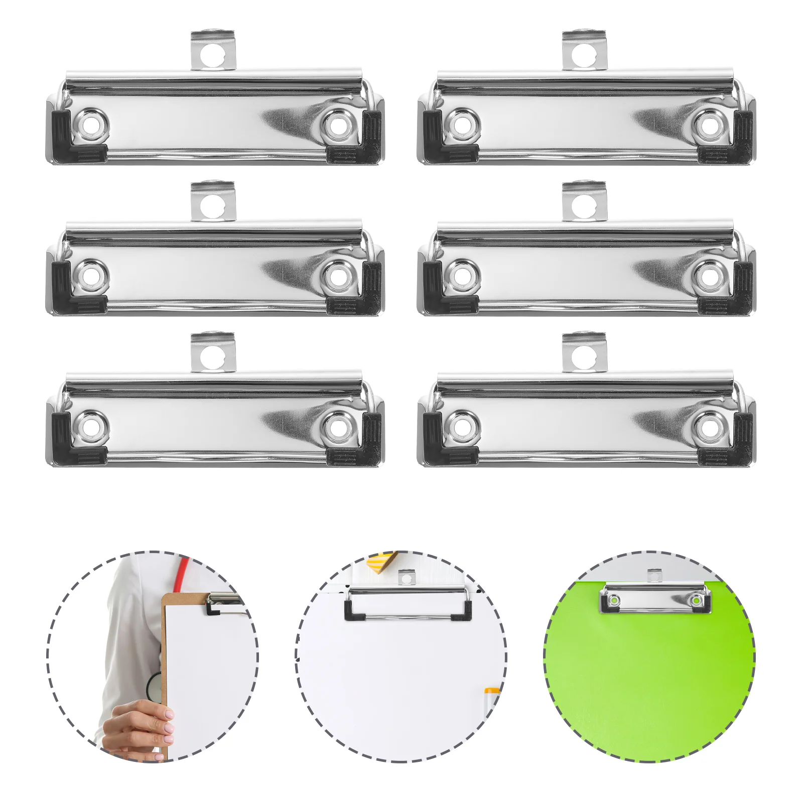 

15 Pcs File Folder Stationery Plate Holder Office Binder Clips Spring Metal Clipboard