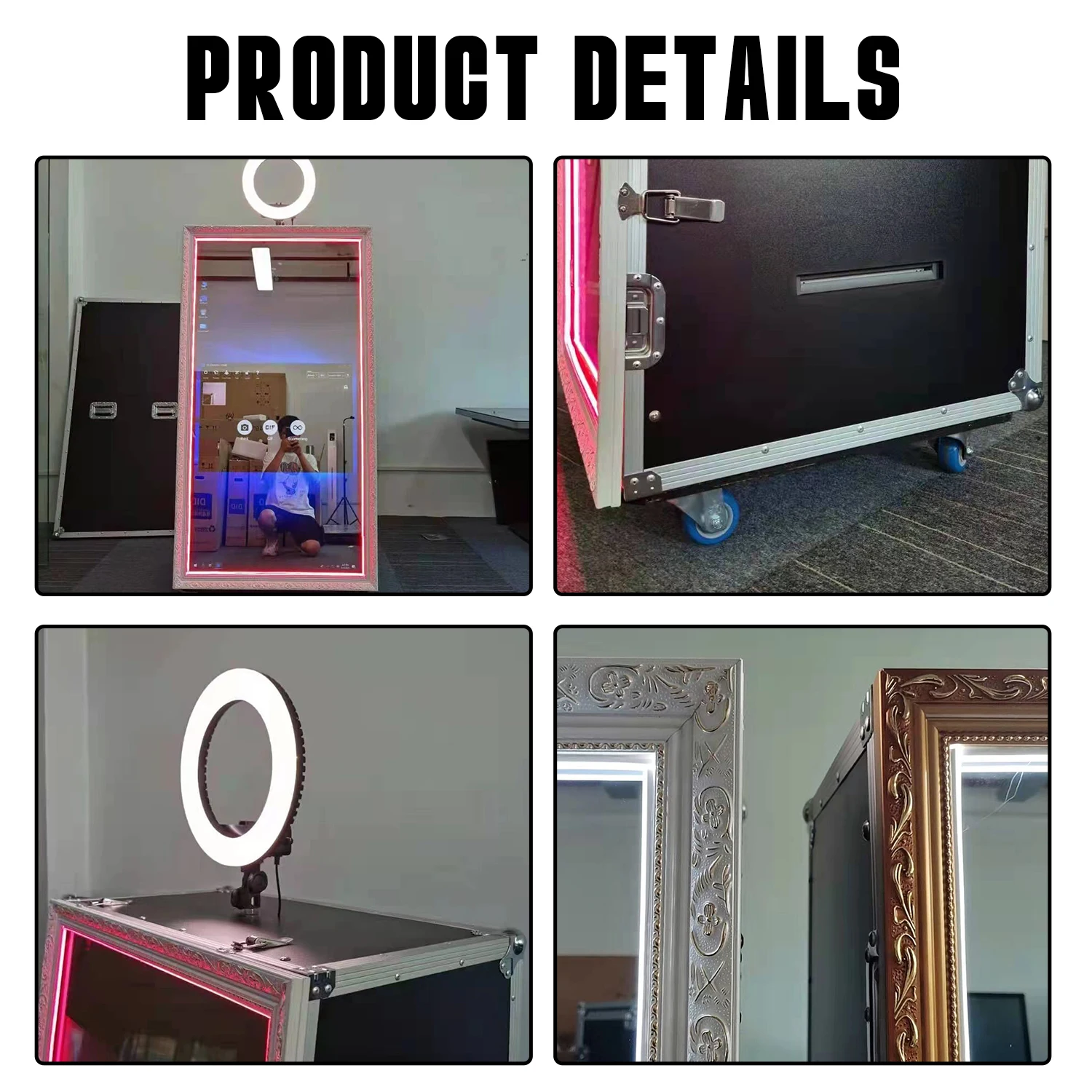 65 Inch Magic Mirror Booth Photobooth Shell 55 Inch Touch Screen Mirror Photo Booth With Camera Printer for Weddings Parties