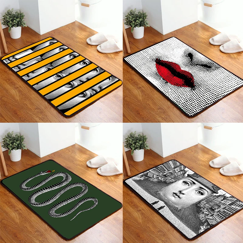 

European Style Personalized Retro Face Carpet Room Entrance Decoration Floor Mat Bathroom Anti Slip Absorbent Mat