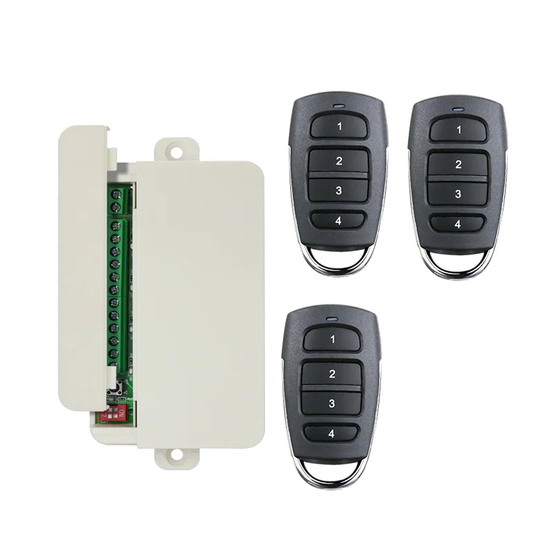 AC 220v    4 CH  RF Wireless Remote Control switch    Receiver  transmitter electric door/Fan/garage door 433mhz