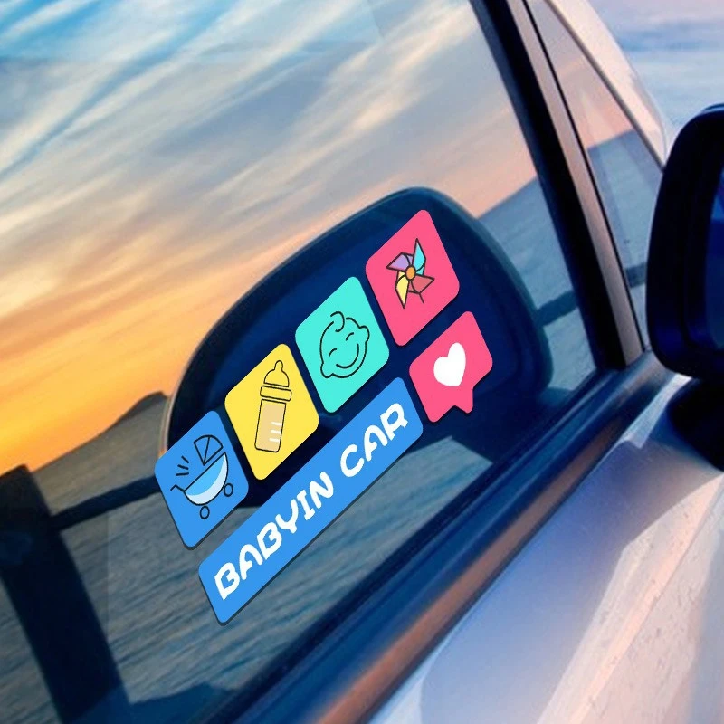 Baby In Car On Board Cartoon Car Stickers Vehicles Cute Lovely Like Reflective Decoration For Windshield Window Bumper Trunk