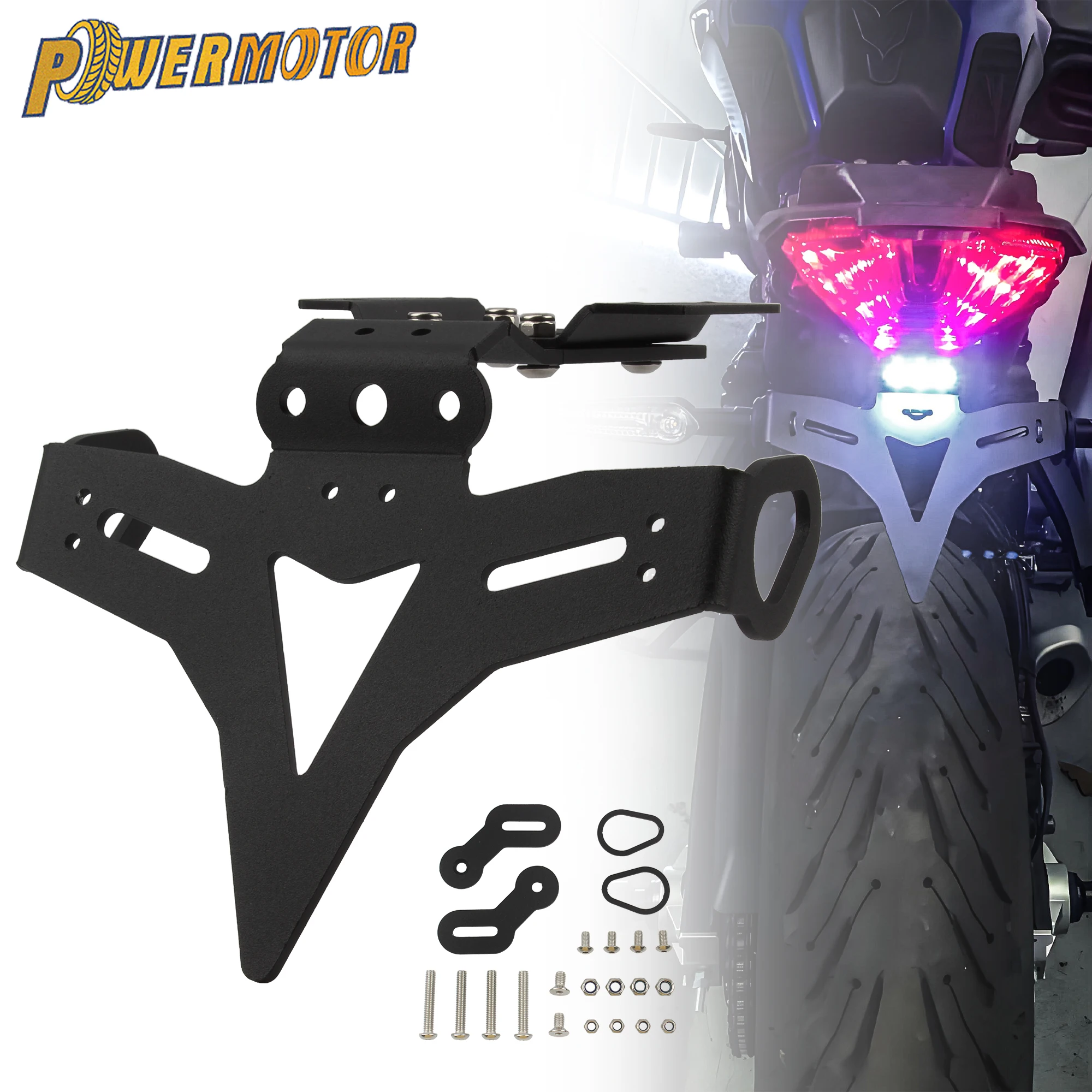 

For Yamaha MT-07 FZ-07 2013-2023 Motorcycle License Plate Bracket LED Light Fender Eliminator Registration Bracket Modified