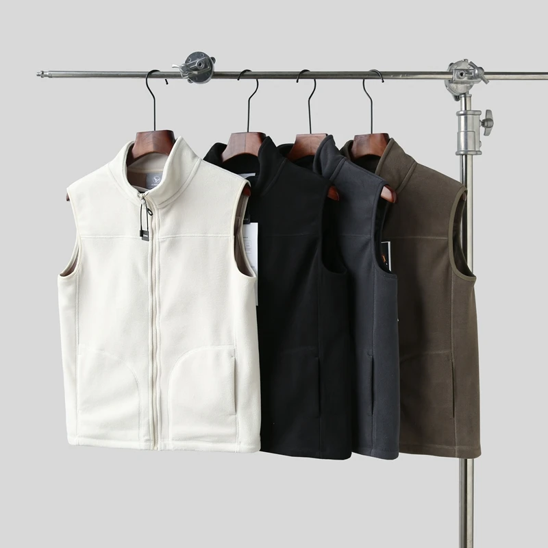 

Double-Sided Fce Vest Lightweight Warm Men's Outdoor Autumn Winter Stand Collar Jaet Versatile Faionable Casual Youth