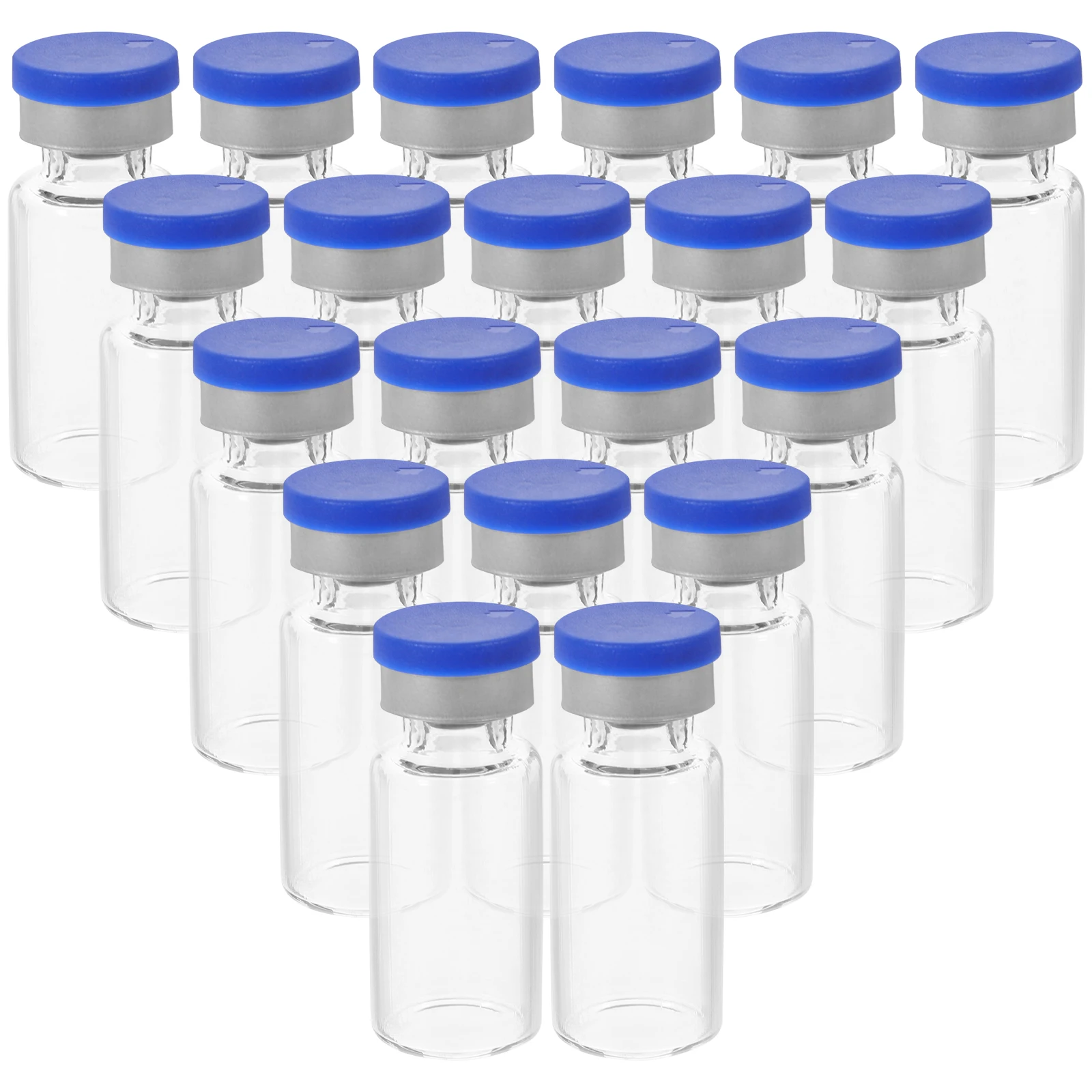 

20pcs Glass Bottles Sample Storage Vials Clear Small Liquid Powder Containers Leak Proof With Caps Lab Test Tubes Mini