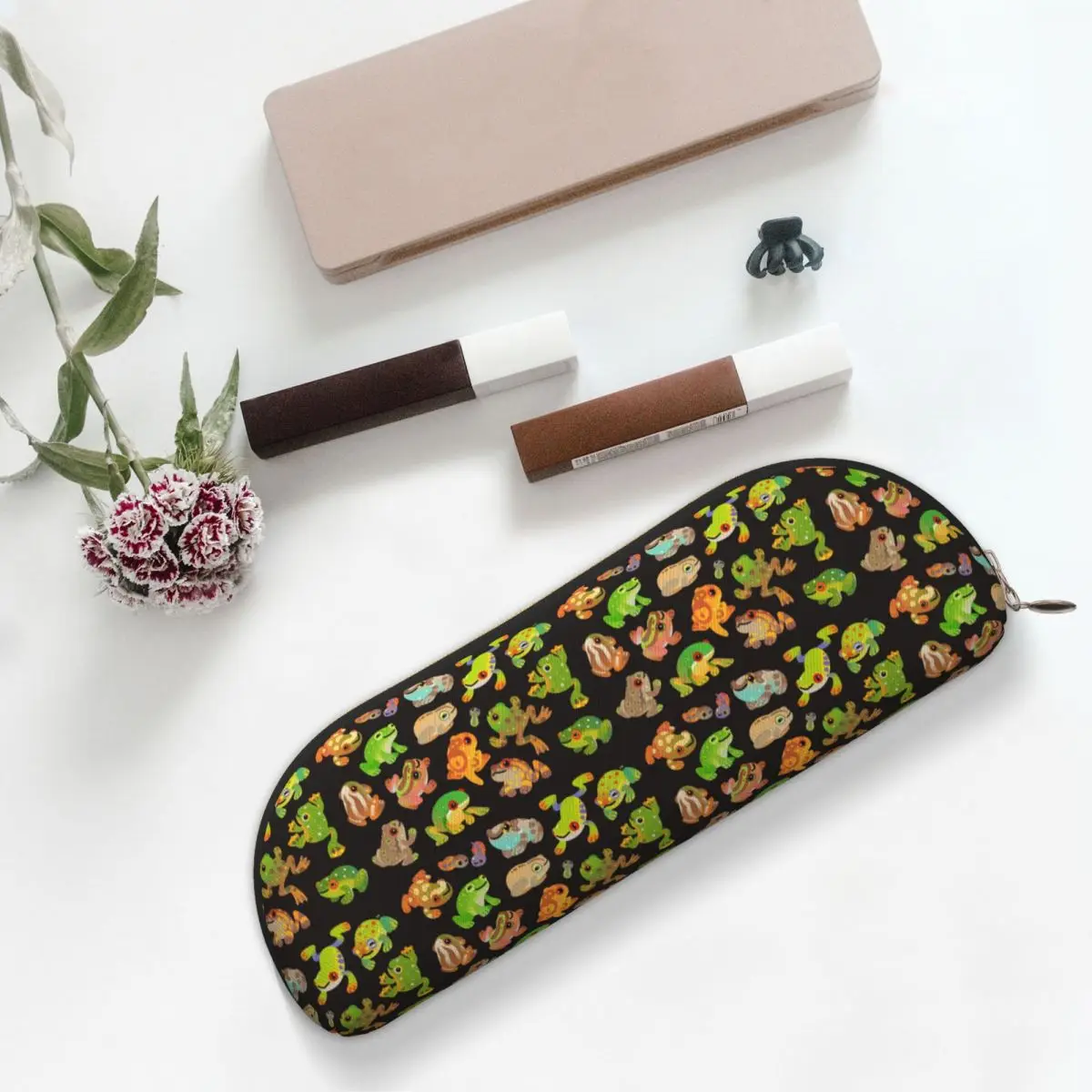 

Деревянная лягушка-темный пенал, пенал для хранения канцелярских принадлежностей, большая коробка для ручек, сумка-карандаш для студентов, подарки