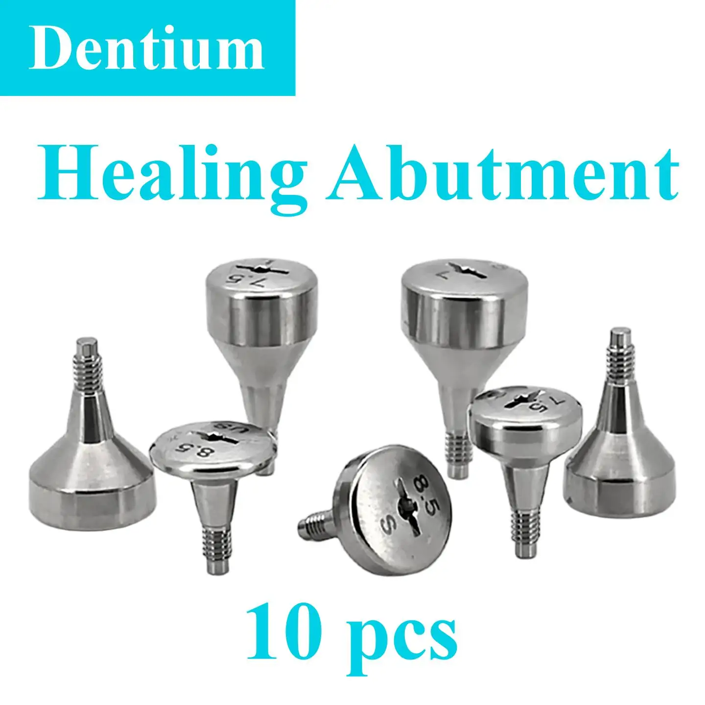 10Pcs Dental Healing Abutment Compatible With Dentium System Titanium Gingival Former Collar Oral Surgical Restorations Tool Kit