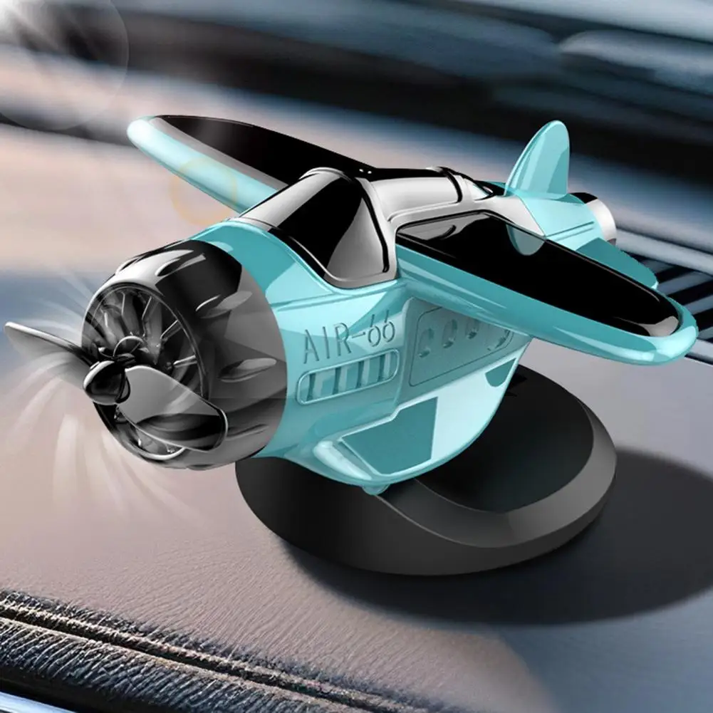 Dashboard Ornament Solar Powered Airplane Car Ornament with Suction Cup Rotating Dashboard Aircraft Model Console Drift