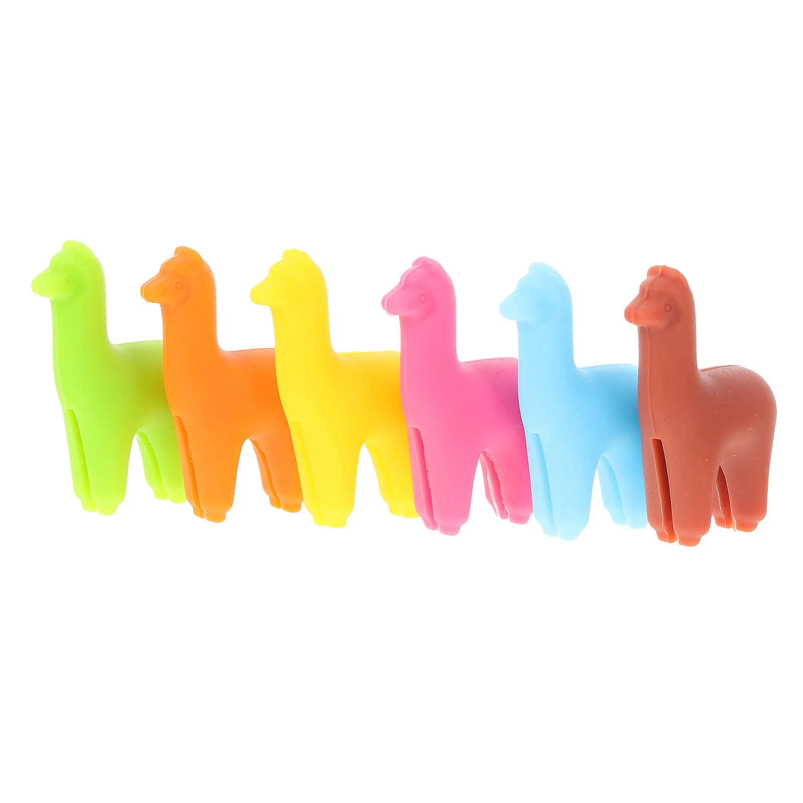 

6Pcs Animal-Shaped Alpaca Wine Glass Markers Silicone Drink Identifiers Colorful Reusable Glass Charms for Wedding Birthday