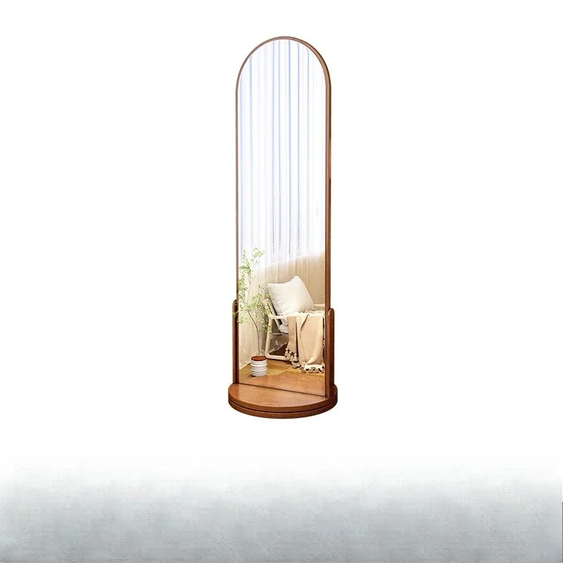 

Board solid wood full length mirror household floor coat rack mirror rack female