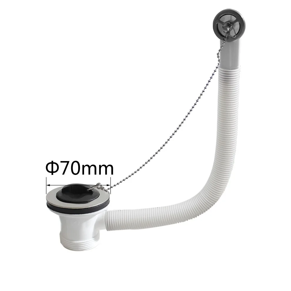 デュアルシールシンク排水ソリューション-ドレインラウンドオーバーフロー-70mmシンク排水口-ステンレス鋼-sus304-プルトップカバー-ステンレスビーズチェーン