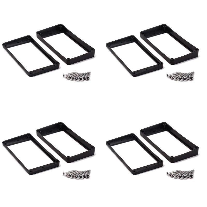 Anelli di montaggio per telaio pickup Humbucker curvi neri da 8 pezzi per chitarra elettrica
