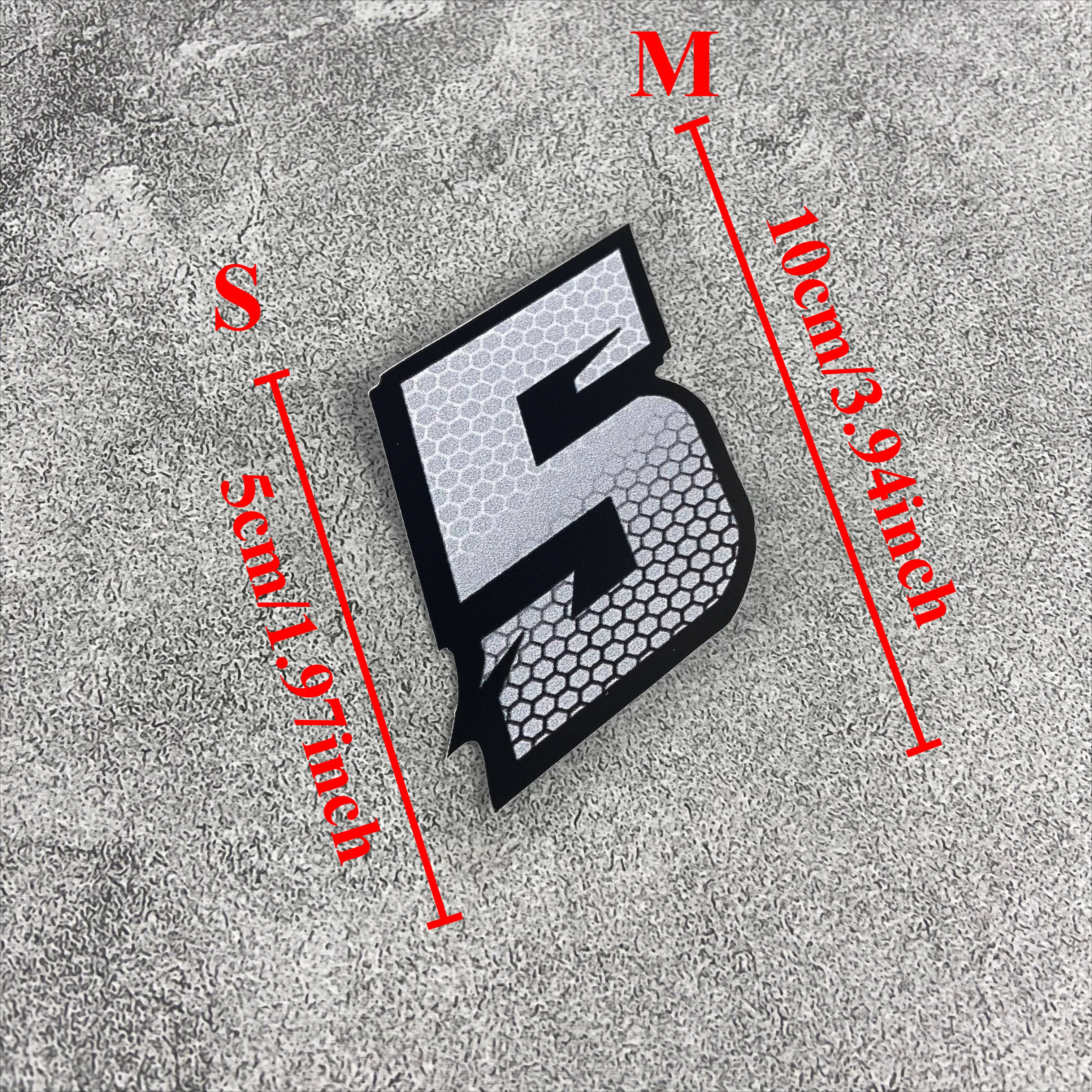 2pcs Honeycomb Racing Number 0‑9 Vinyl Sticker Set, Waterproof Gray Black Decals for Motorcycle Decor, Holiday Gift