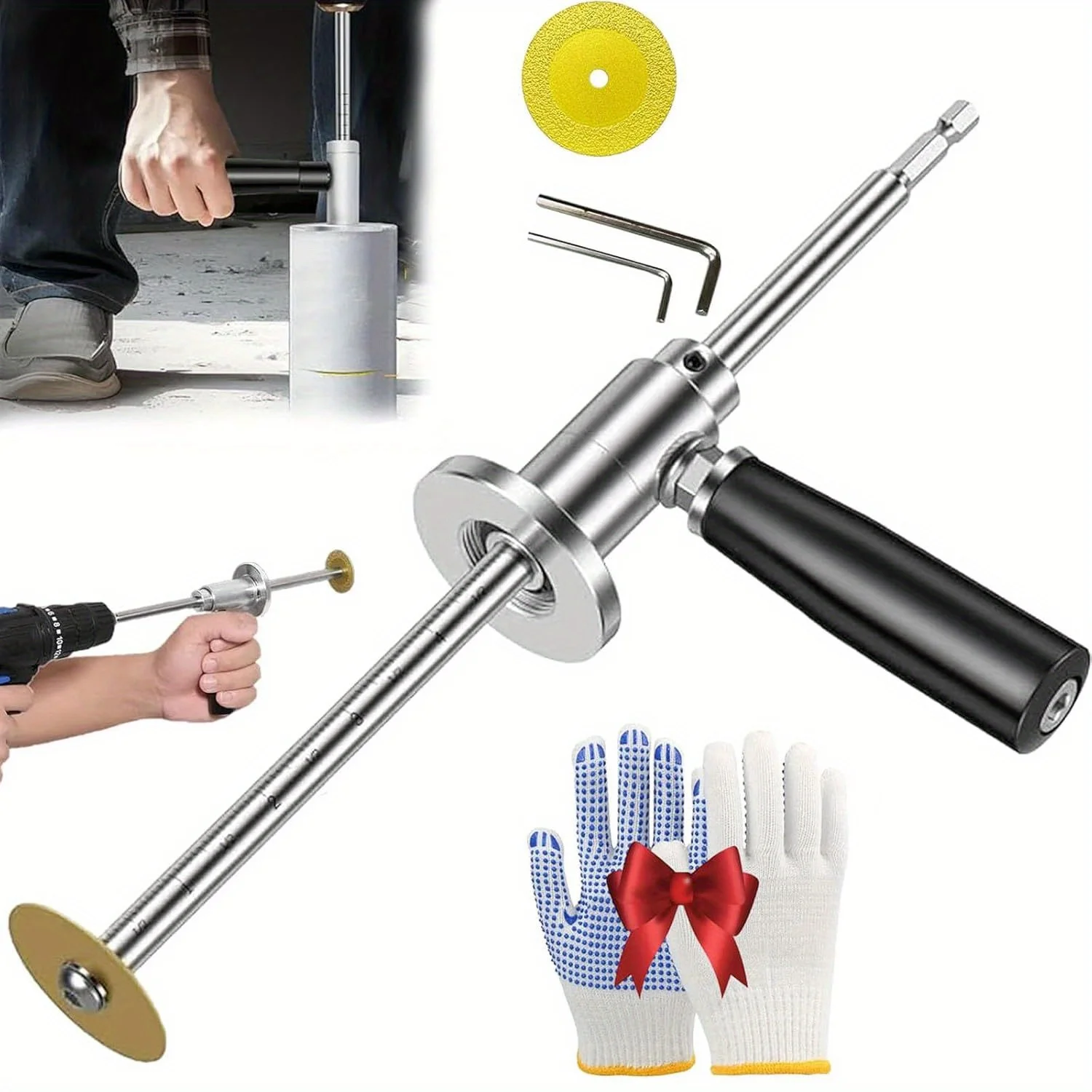 Inside Pipe Cutter for PVC Pipe, Internal/Inside PVC Pipe Cutter with Adjustable Depth Setting, Steel Pipe Cutter with Diamond G