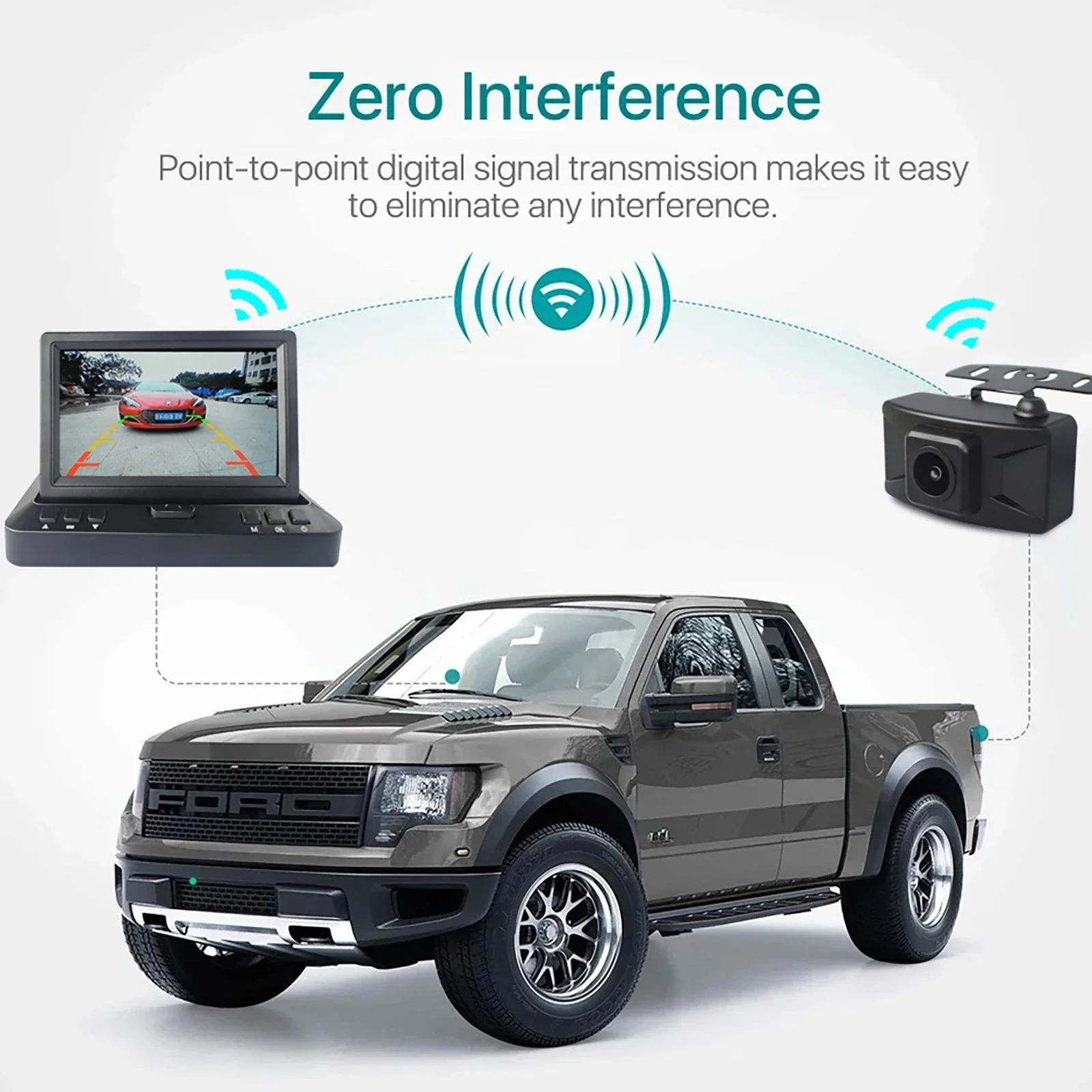 كاميرا احتياطية لاسلكية AHD 1080P عكسية WIFI رؤية خلفية 4.3 أو 5 بوصة HD شاشة ركن السيارة لشاحنة حافلة سيارة للرؤية الليلية #3