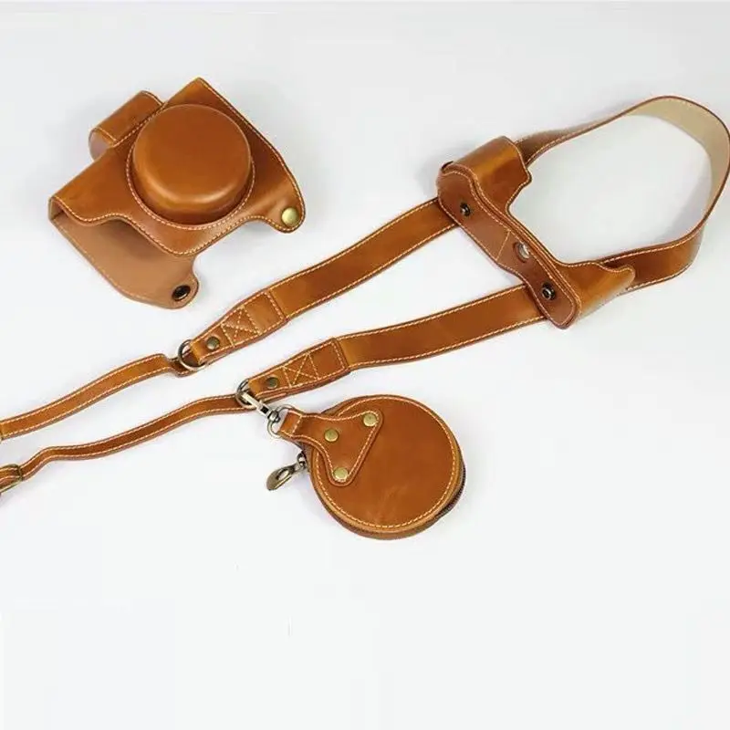 PU Leather Camera Protective Shell com alça, capa de corpo cheia, estojo para Olympus OM-D, E-M10, Mark IV, OMD, EM10IV, luxo, vídeo