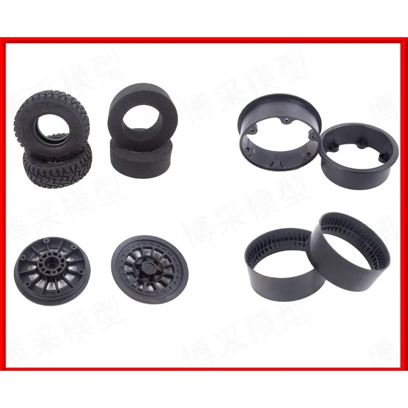 TH01481 Canyon Style Wheel & Tire Set for KM Traction Hobby 1/8 RAM 1500, 2Pcs Factory Parts | RC Replacement Wheels & Tires