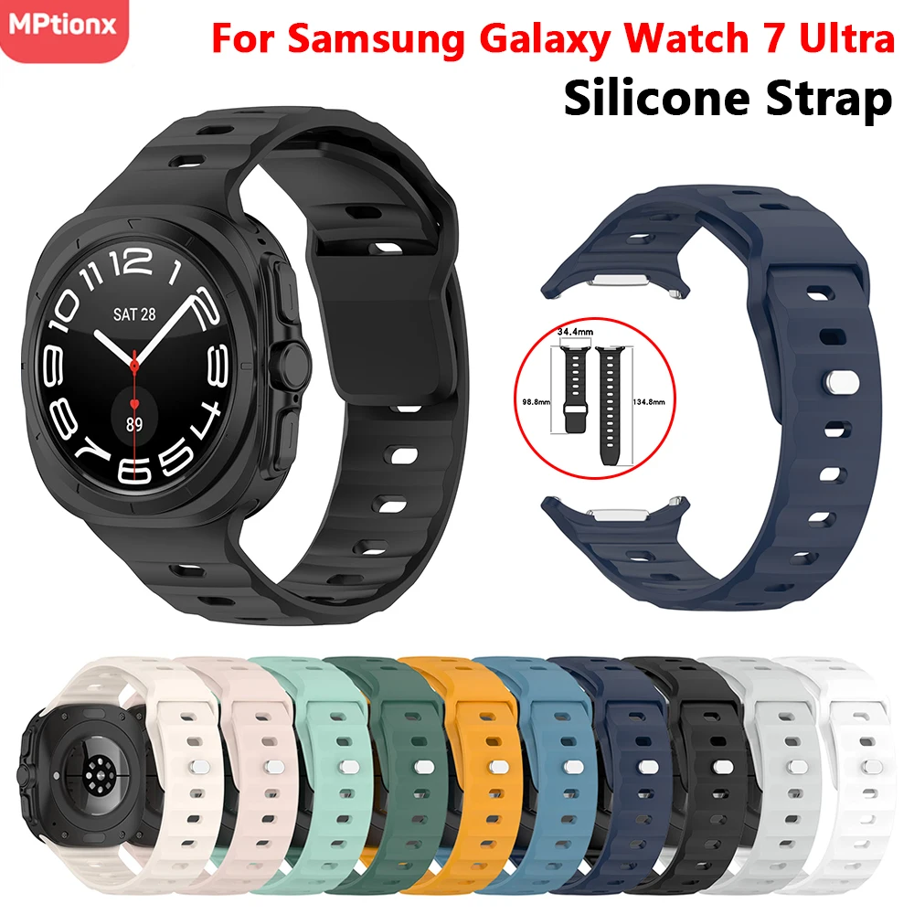 

Silicone Strap For Samsung Galaxy Watch 7 Ultra 47mm Adjust Wristband Correa Bracele for Galaxy Watch 7 Ultra Band Accessories