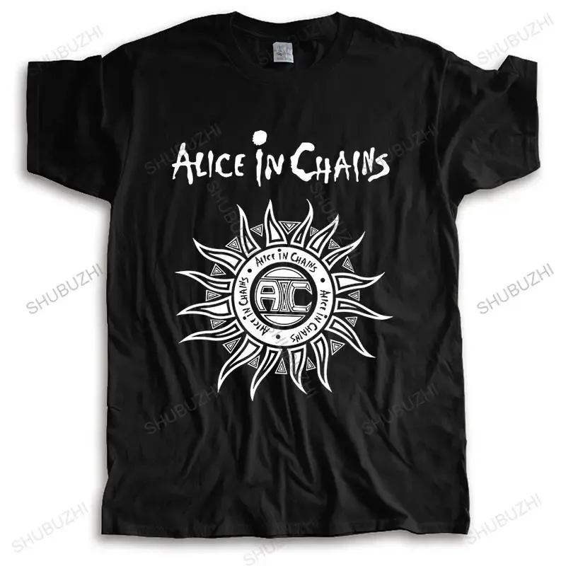 Men Crew Neck Tops fashion Cotton Tshirt Alice in Chains Sun Logo Men\'s unisex t-shirt casual loose style tops Bigger size