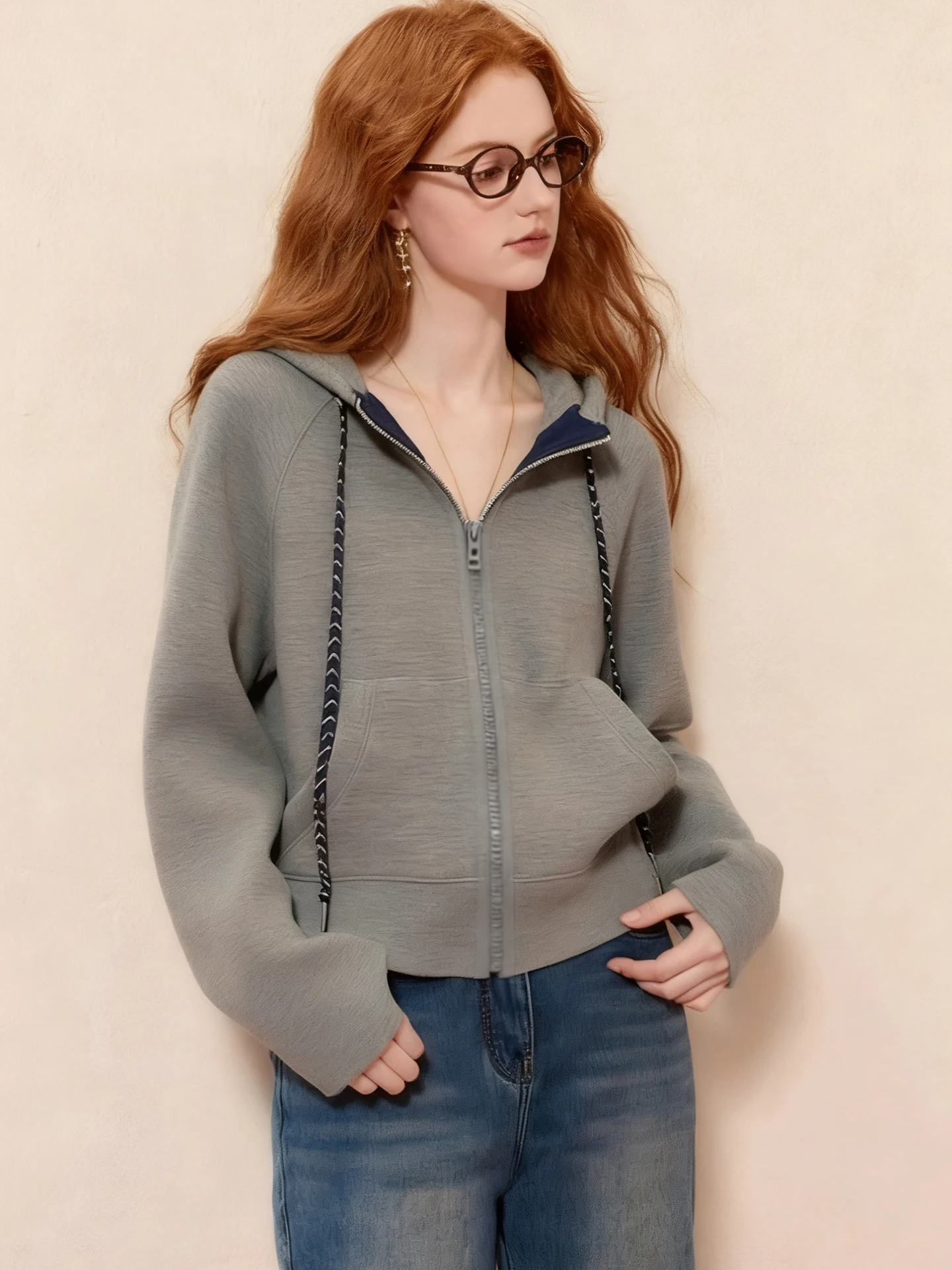 Hooded Dstring Sweatirt Thi Long Sve Commute Sle Women's Casual Top Fall Season ular Layering irt