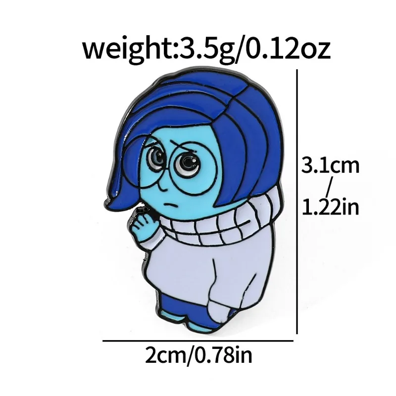 Inside Out 2 Lapel Pin Joy Sadness Anger Metal Brooches Handmade Epoxy Jewelry Shirt Bag Badge Fashion Jewelry