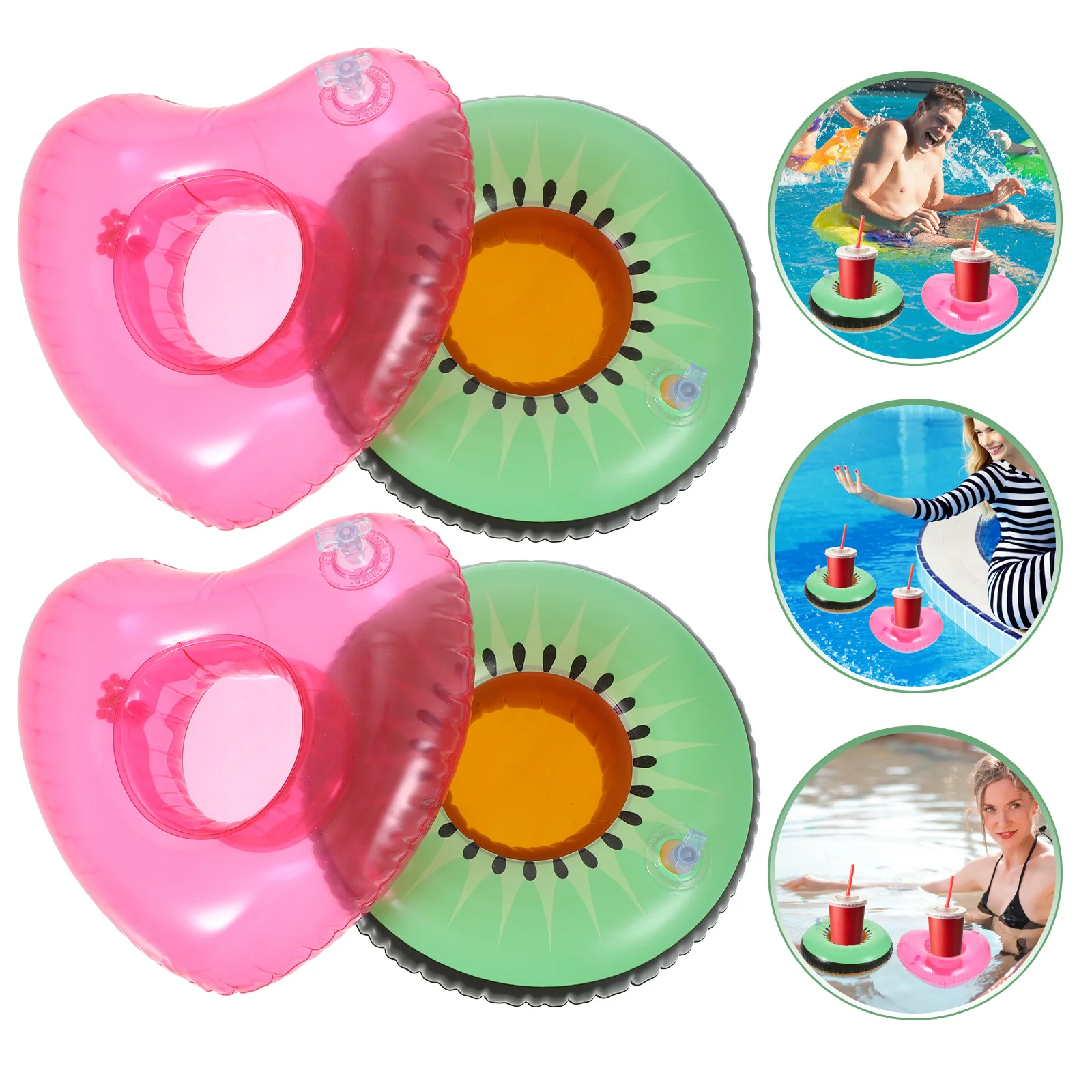 Soportes inflables para bebidas, taza flotante para Fiesta EN LA Piscina, playa, eventos tropicales, juegos de diversión con agua, hora del baño para niños, 4 Uds.