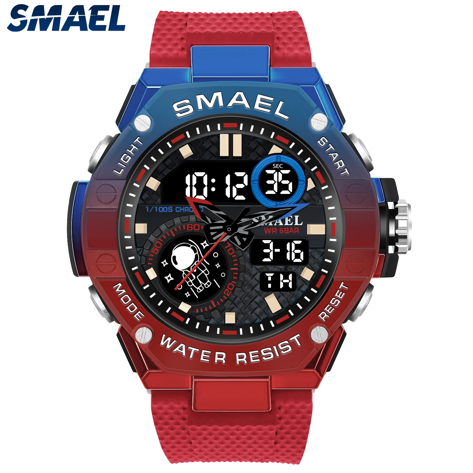 SMAEL-reloj deportivo para hombre, cronómetro de cuarzo Digital, resistente al agua, marca de moda, militar, 8068