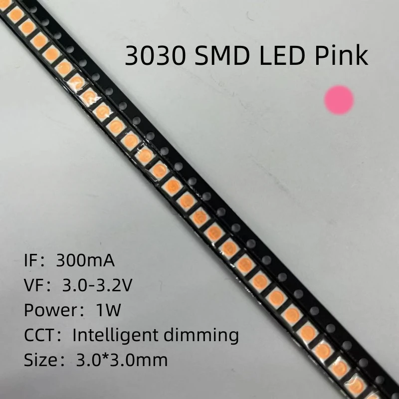 1W 3030 SMD LED Pink 3.0*3.0mm High brightness High quality lamp beads