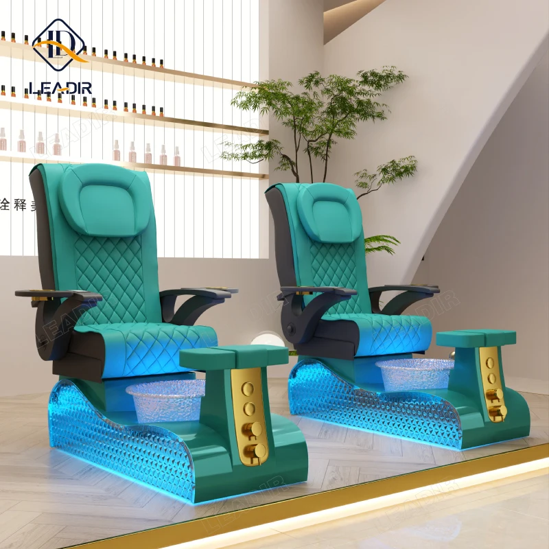 

Customizable logo Body Massage Manicure European Electric Nail Salon Foot Spa Pedicure Chair Modern Style for Beauty Shop