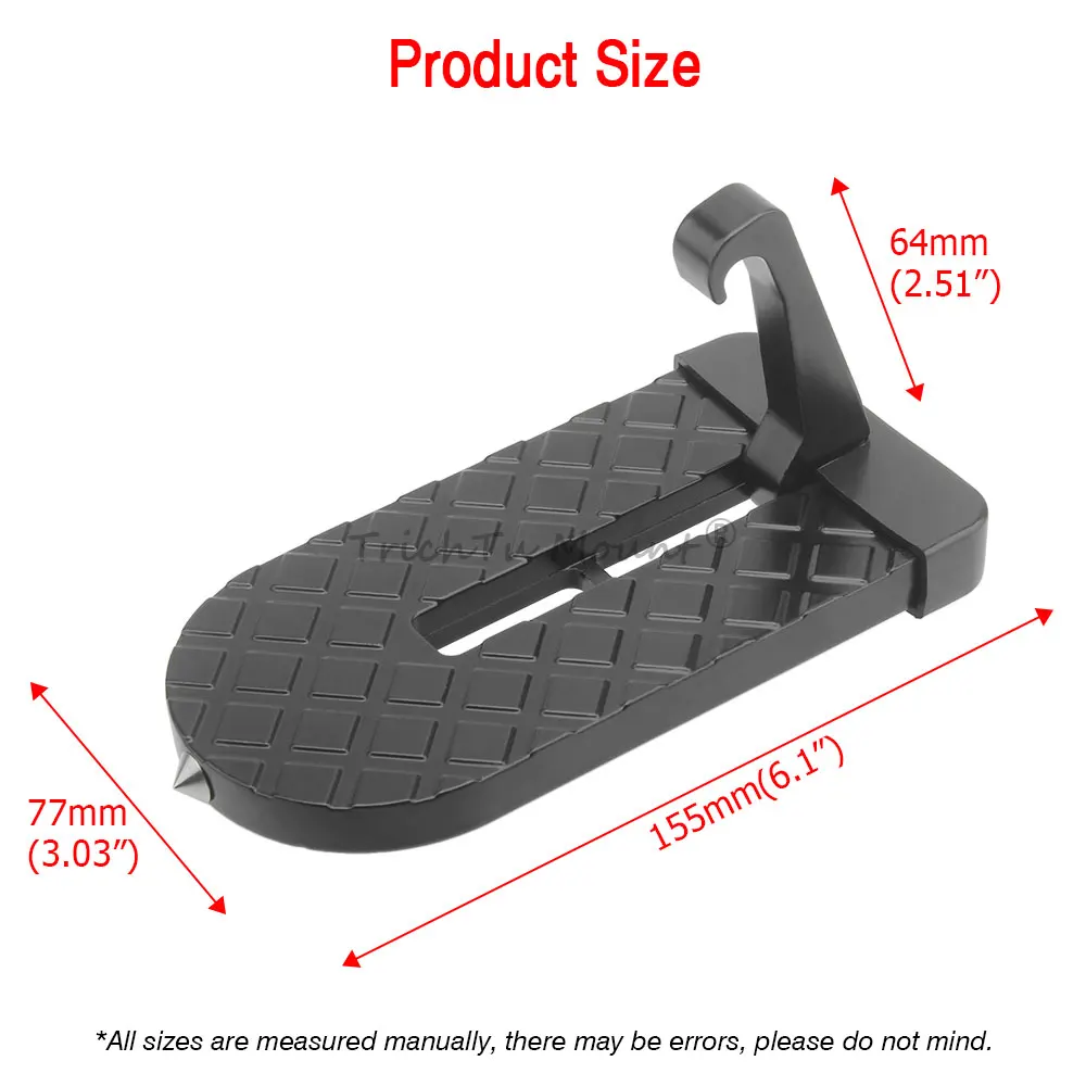 Thickened Vehicle Rooftop Doorstep Pedal DoorStep Foldable Car Door Step Compatible With Car Suv Jeep Roof Rack Truck Door Black